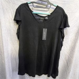 NEW flutter sleeve 100% linen shirt‎ plus size 1X new!!